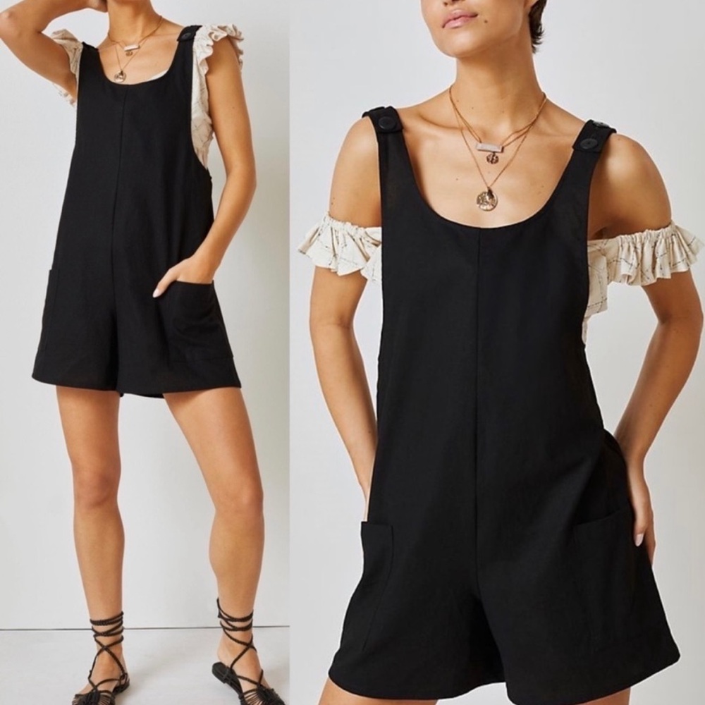 Anthropologie Corey Lynn Calter Adeline Linen Romper